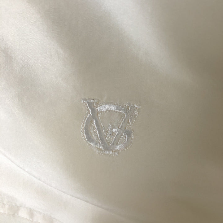 Gloria Vanderbilt long-sleeved silk shirt, women's size L silk ivory Vintage Second Hand