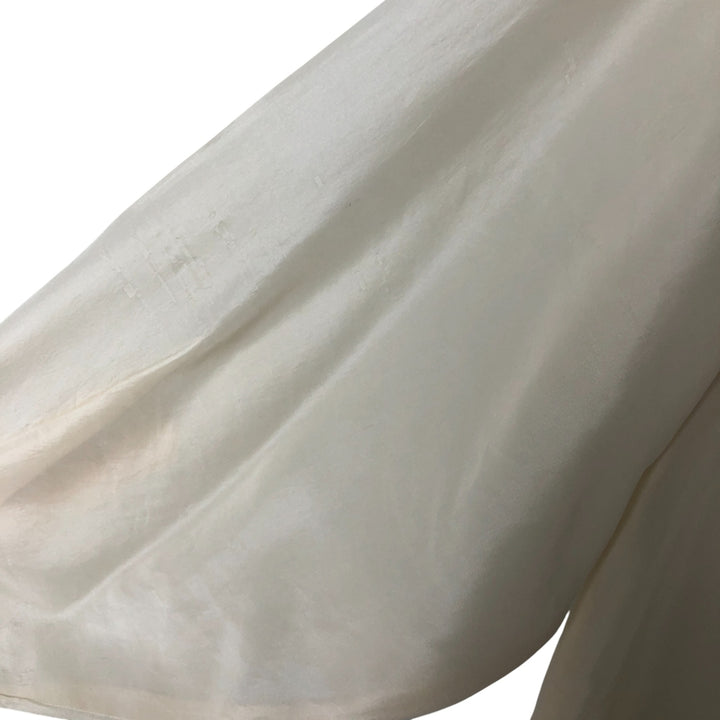 Gloria Vanderbilt long-sleeved silk shirt, women's size L silk ivory Vintage Second Hand