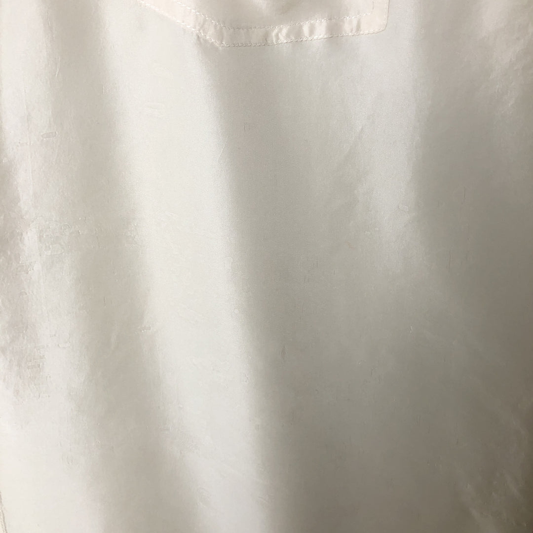 Gloria Vanderbilt long-sleeved silk shirt, women's size L silk ivory Vintage Second Hand