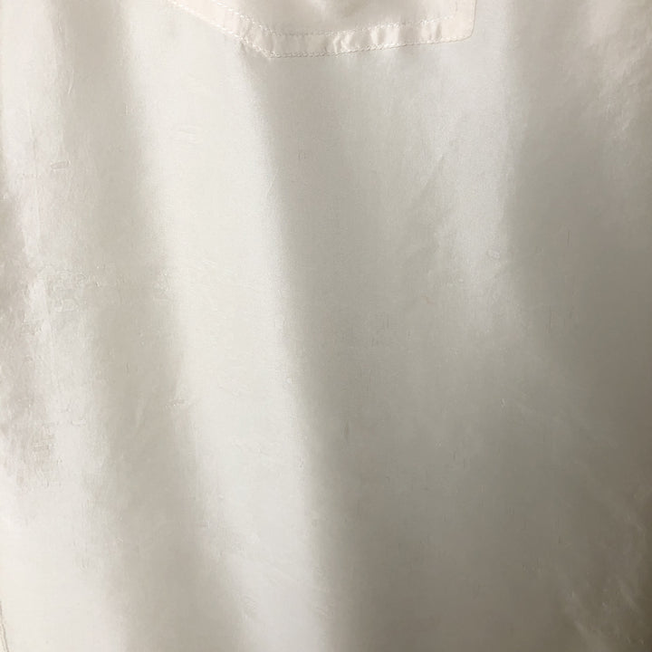 Gloria Vanderbilt long-sleeved silk shirt, women's size L silk ivory Vintage Second Hand
