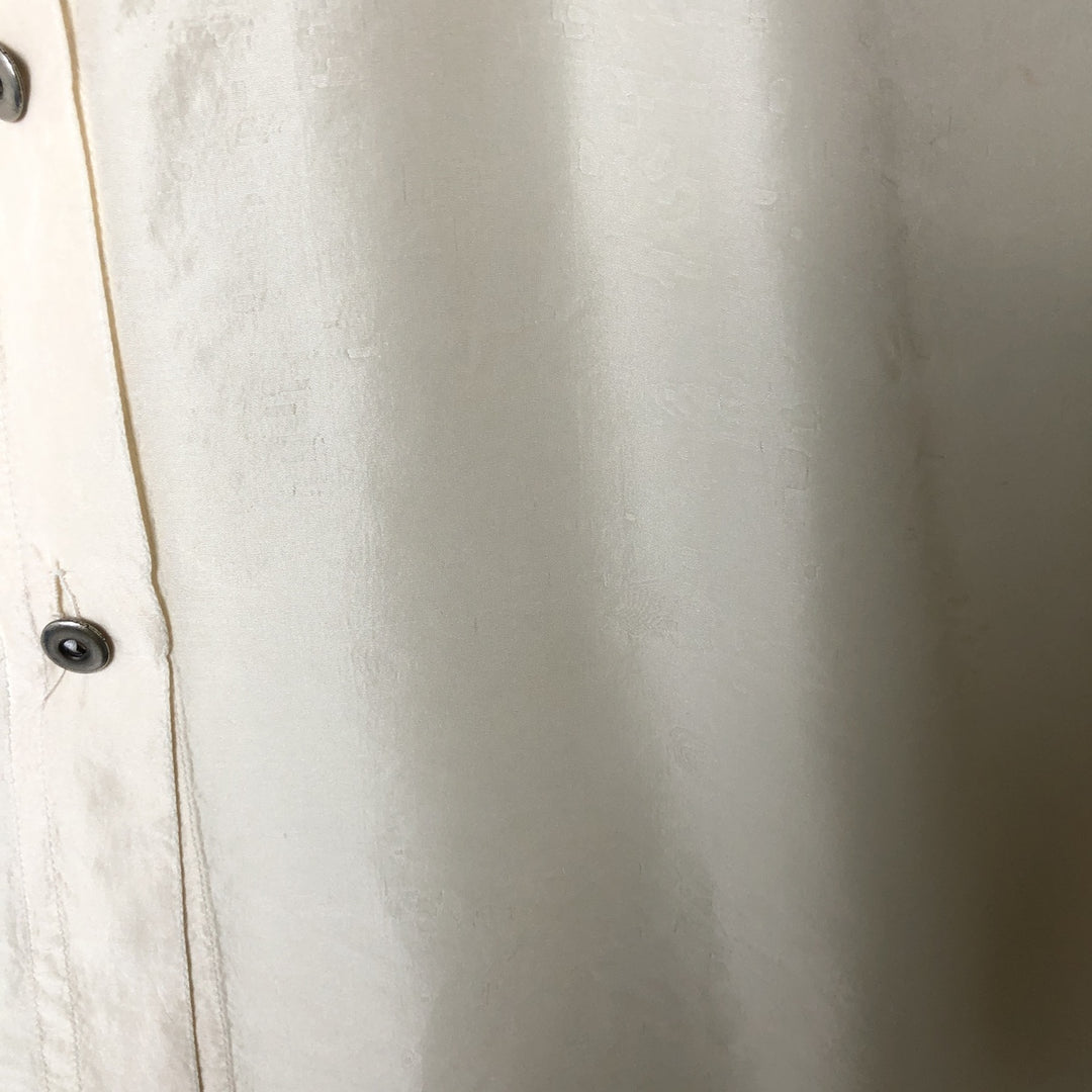 Gloria Vanderbilt long-sleeved silk shirt, women's size L silk ivory Vintage Second Hand