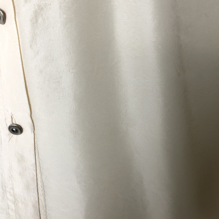 Gloria Vanderbilt long-sleeved silk shirt, women's size L silk ivory Vintage Second Hand