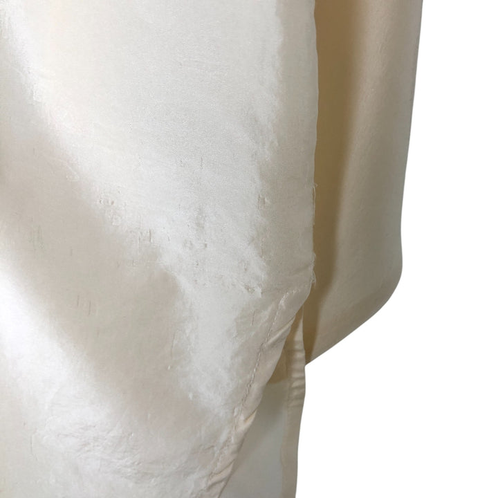 Gloria Vanderbilt long-sleeved silk shirt, women's size L silk ivory Vintage Second Hand