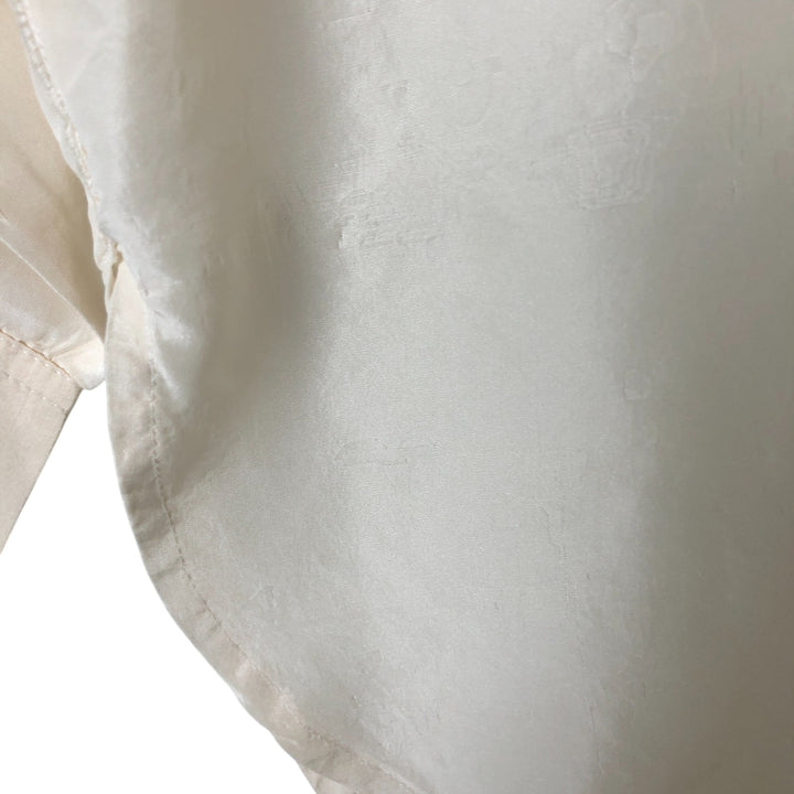 Gloria Vanderbilt long-sleeved silk shirt, women's size L silk ivory Vintage Second Hand