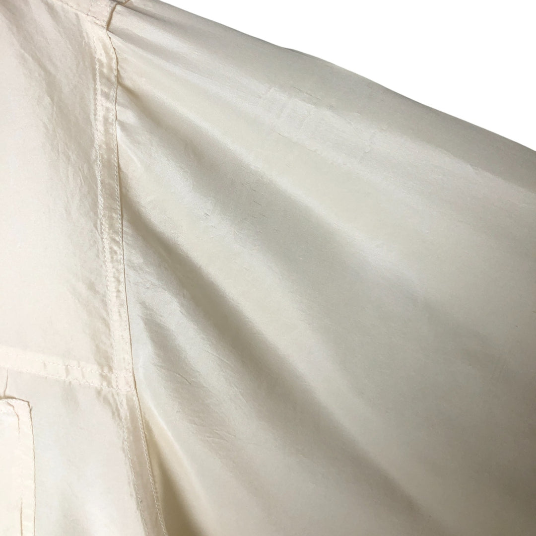 Gloria Vanderbilt long-sleeved silk shirt, women's size L silk ivory Vintage Second Hand
