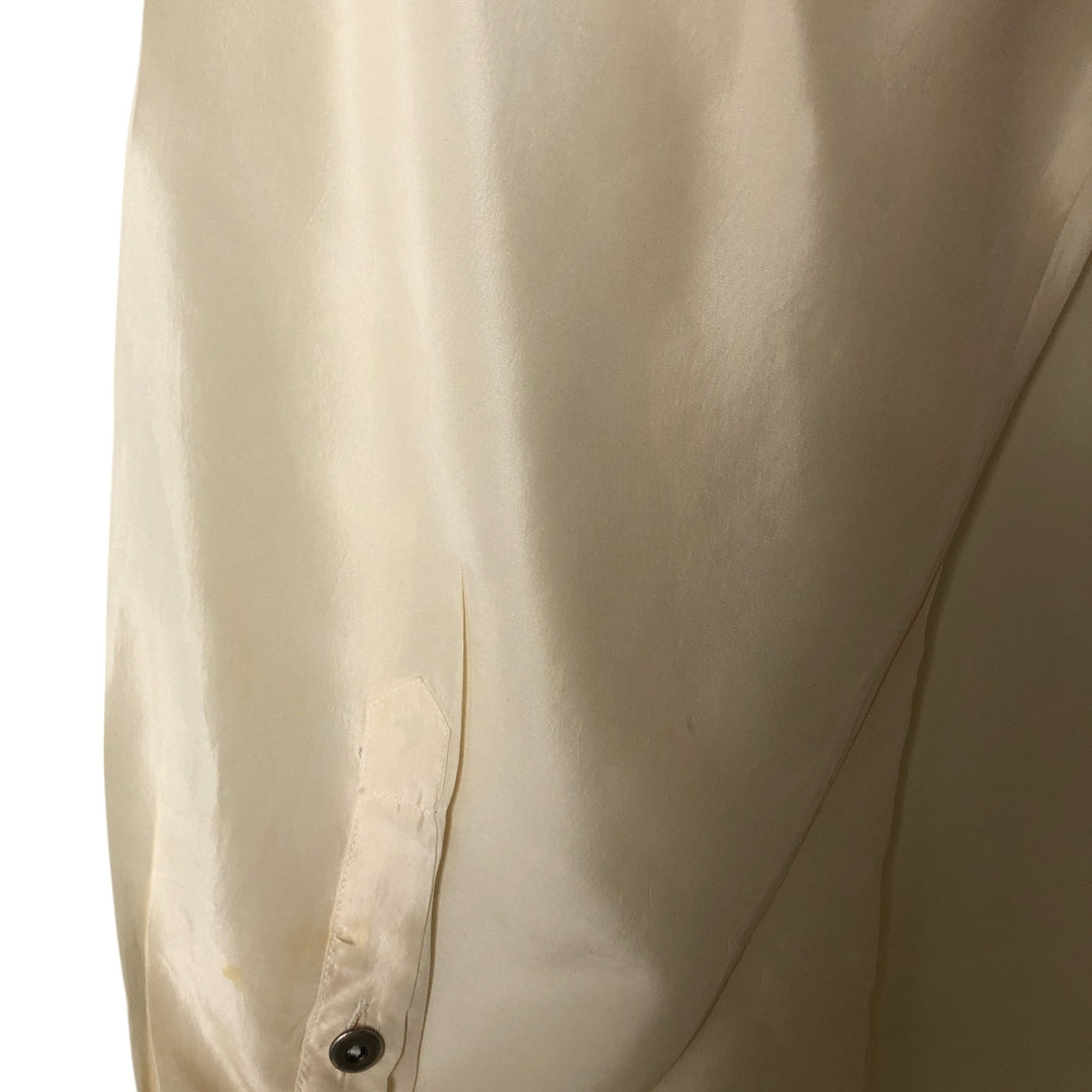 Gloria Vanderbilt long-sleeved silk shirt, women's size L silk ivory Vintage Second Hand