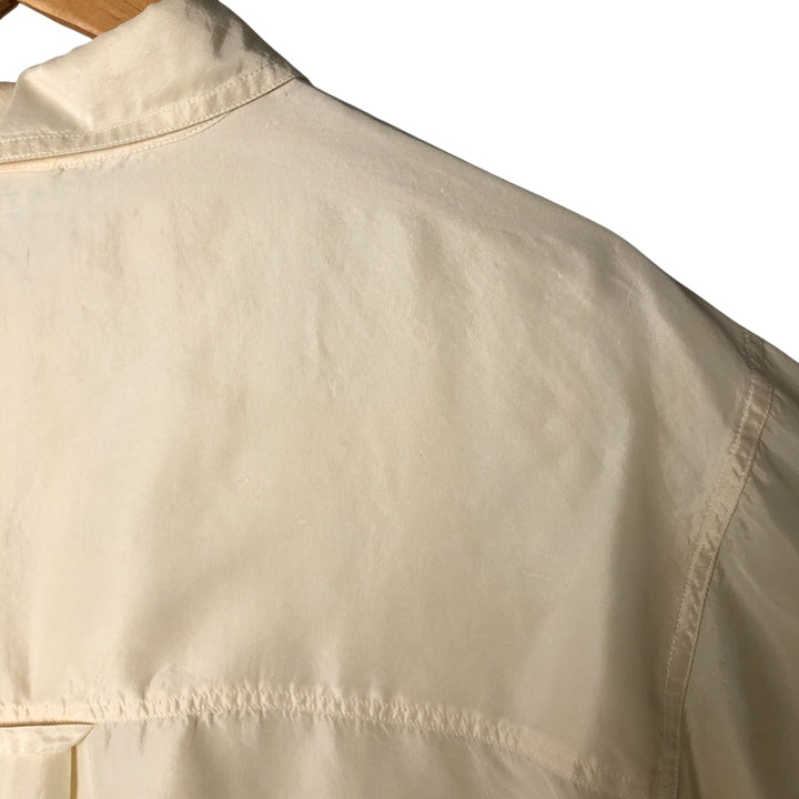 Gloria Vanderbilt long-sleeved silk shirt, women's size L silk ivory Vintage Second Hand
