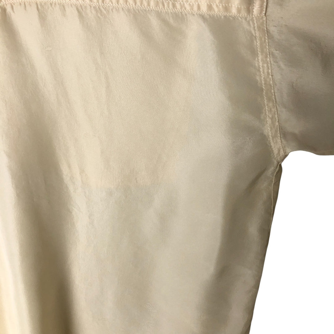 Gloria Vanderbilt long-sleeved silk shirt, women's size L silk ivory Vintage Second Hand