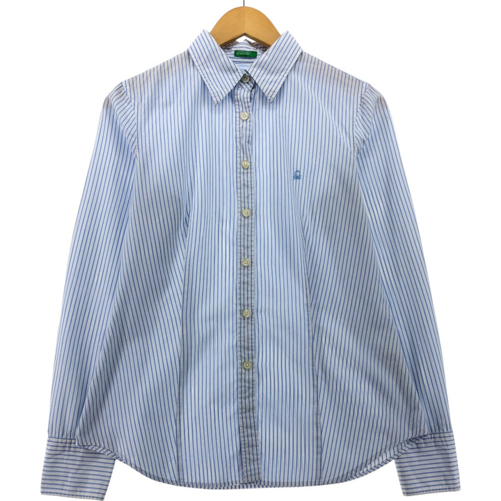 UNITED COLORS OF BENETTON Long Sleeve Striped Shirt Women's Size S unclear white type Vintage Second Hand