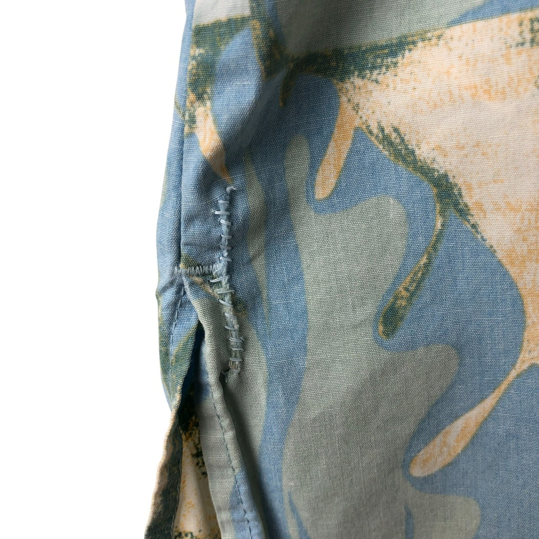 80s-90'S Reyn Spooner Diamond Head Tag All-Over Pattern Open Collar Hawaiian Aloha Shirt Women's L Size cotton Blue type light blue Vintage Second Hand