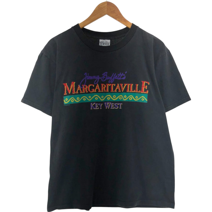 Turner Jimmy Buffett Band T-Shirt, Made in USA, Men's L size cotton black type Vintage Second Hand