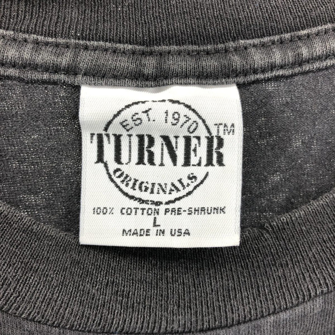 Turner Jimmy Buffett Band T-Shirt, Made in USA, Men's L size cotton black type Vintage Second Hand