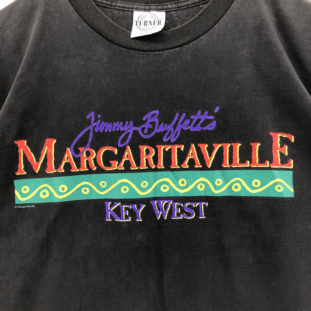Turner Jimmy Buffett Band T-Shirt, Made in USA, Men's L size cotton black type Vintage Second Hand