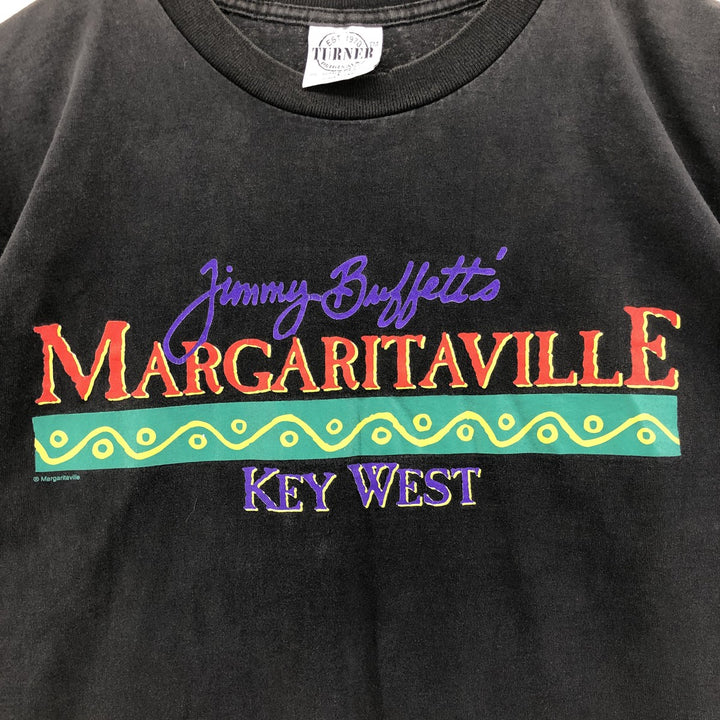 Turner Jimmy Buffett Band T-Shirt, Made in USA, Men's L size cotton black type Vintage Second Hand
