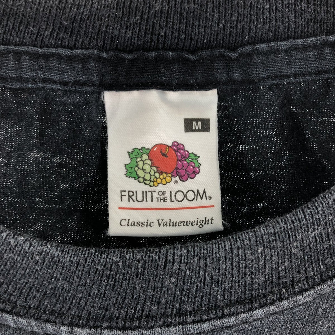 00's Fruit of the Loom IRON MAIDEN Skull Pattern Band T-shirt Band Tee Men's M size cotton black type Vintage Second Hand