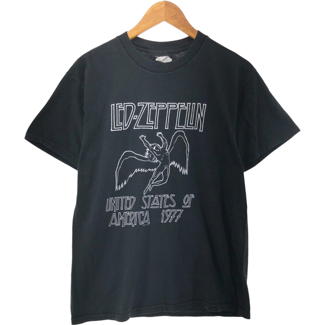 ARTIMOADE Led Zeppelin Band T-Shirt, Band Tee, Men's M Size cotton black type Vintage Second Hand