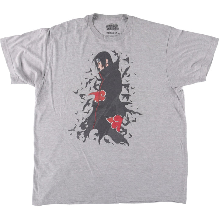 RIPPLE JUNCTION NARUTO SHIPPUDEN Naruto Shippuden Uchiha Itachi Anime Character Print T-Shirt Men's XL cotton gray type Vintage Second Hand