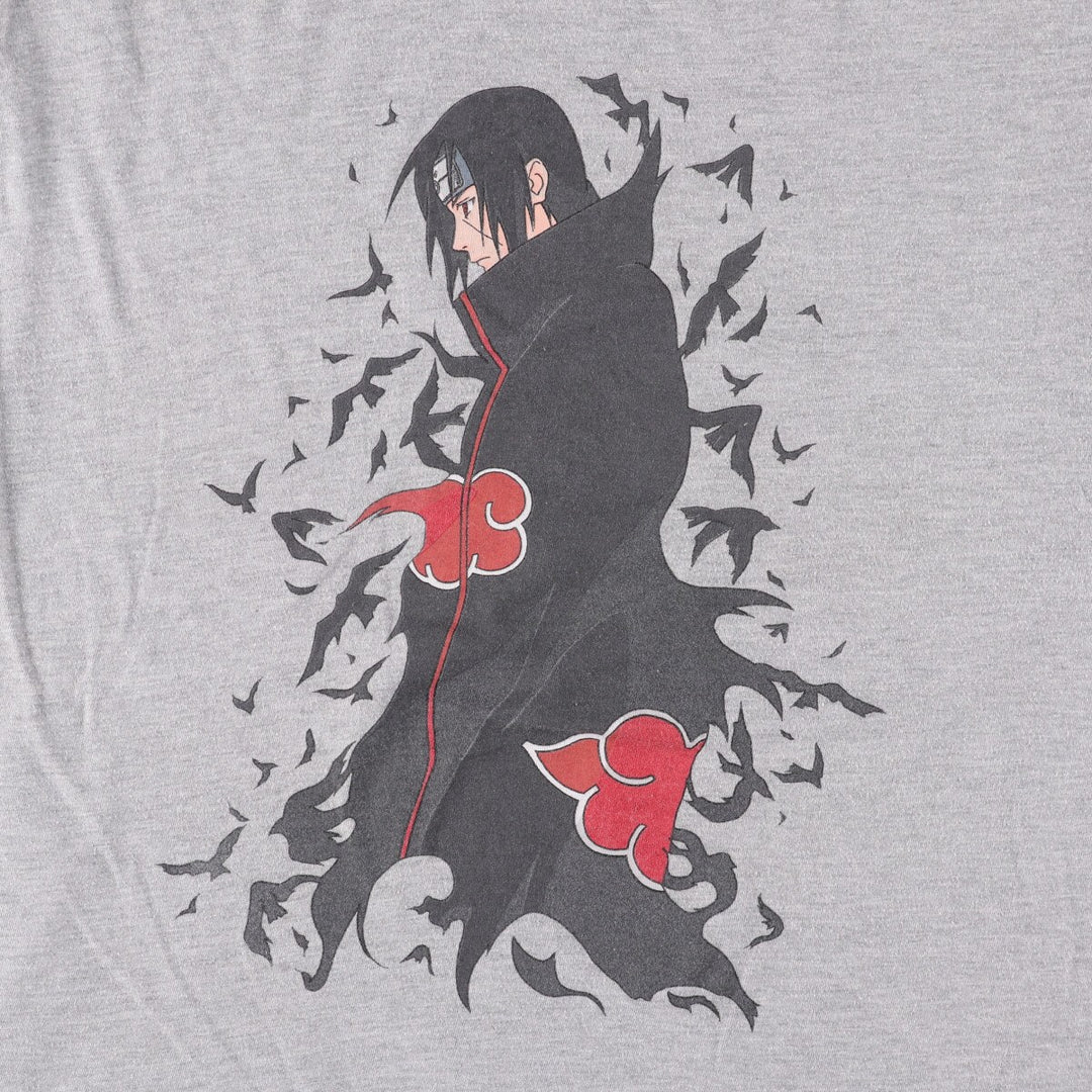 RIPPLE JUNCTION NARUTO SHIPPUDEN Naruto Shippuden Uchiha Itachi Anime Character Print T-Shirt Men's XL cotton gray type Vintage Second Hand