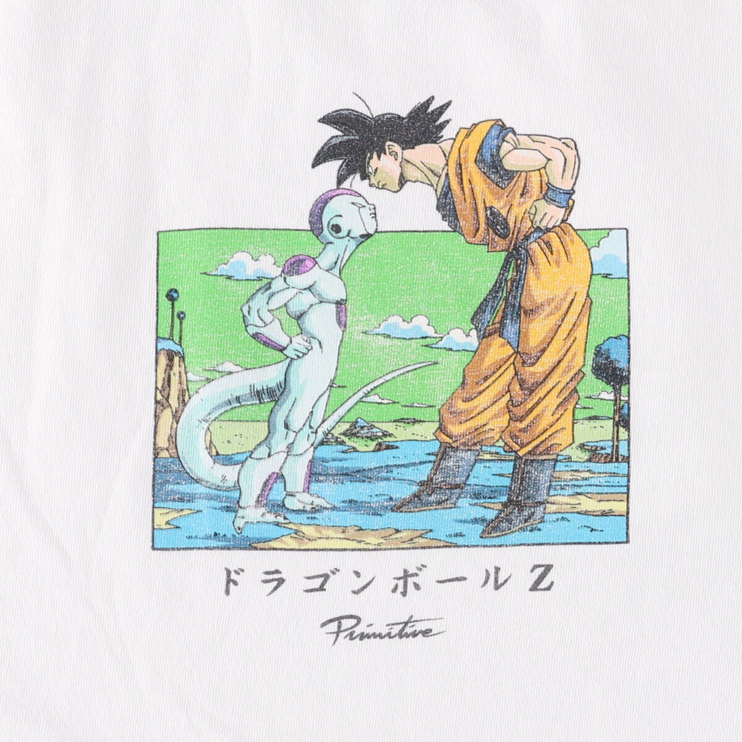Primitive DORAGONBALL Z Dragon Ball Z Son Goku Frieza Anime Character Print T-Shirt Men's XL cotton white type Vintage Second Hand