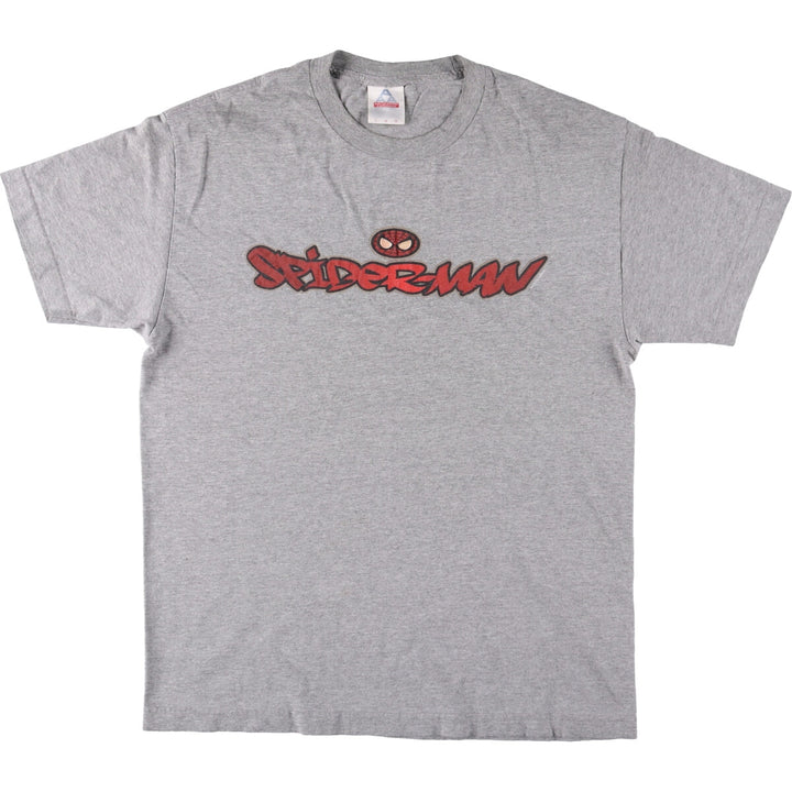 00'S ALSTYLE SPIDERMAN Anime Character Print T-Shirt Made in USA Men's L size cotton gray type Vintage Second Hand