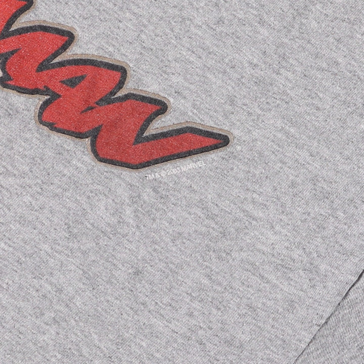 00'S ALSTYLE SPIDERMAN Anime Character Print T-Shirt Made in USA Men's L size cotton gray type Vintage Second Hand