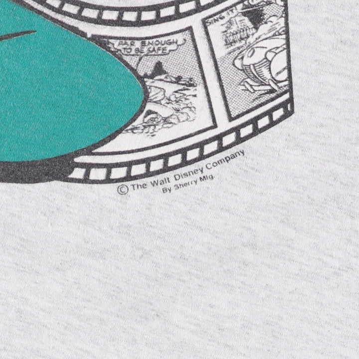 90'S Screen Stars MICKEY MOUSE Mickey Mouse character print T-shirt made in USA men's size L vintage cotton gray type Vintage Second Hand