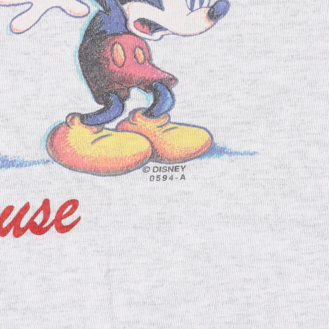 90'S Fruit of the Loom MICKEY MOUSE Mickey Mouse character print T-shirt made in USA, men's XL size cotton gray type Vintage Second Hand