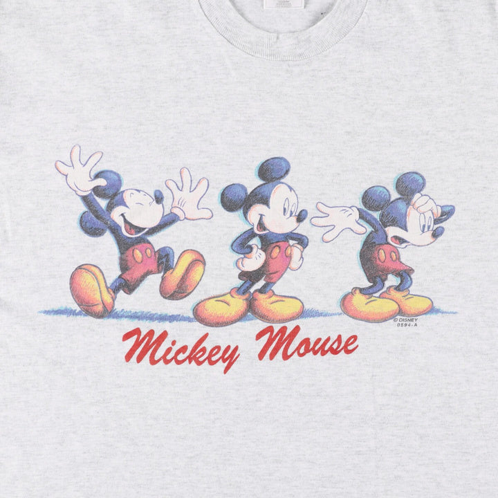 90'S Fruit of the Loom MICKEY MOUSE Mickey Mouse character print T-shirt made in USA, men's XL size cotton gray type Vintage Second Hand
