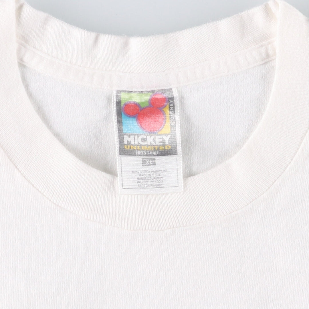 90'S MICKEY UNLIMTED MICKEY MOUSE Mickey Mouse character print T-shirt made in USA men's XL equivalent vintage cotton white type Vintage Second Hand