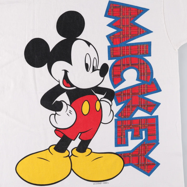 90'S MICKEY UNLIMTED MICKEY MOUSE Mickey Mouse character print T-shirt made in USA men's XL equivalent vintage cotton white type Vintage Second Hand