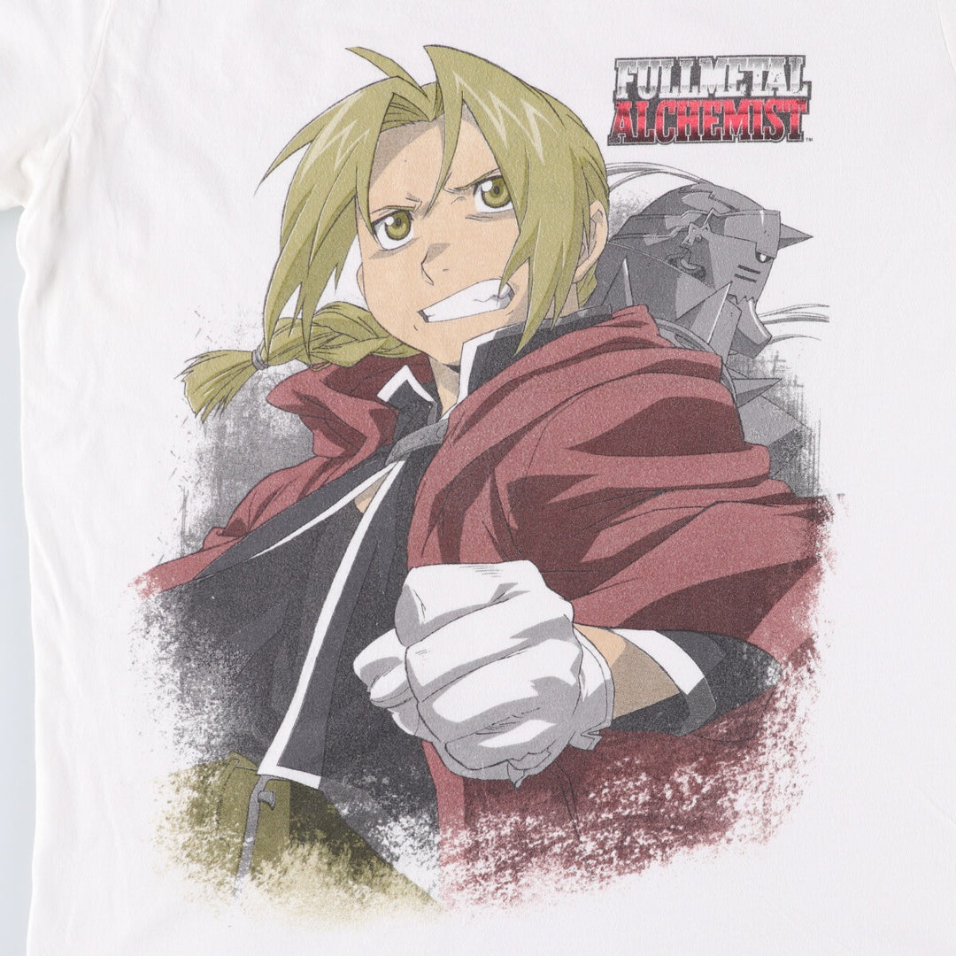 FULLMETAL ALCHEMIST Anime Character Print T-Shirt Men's M Size cotton white type Vintage Second Hand