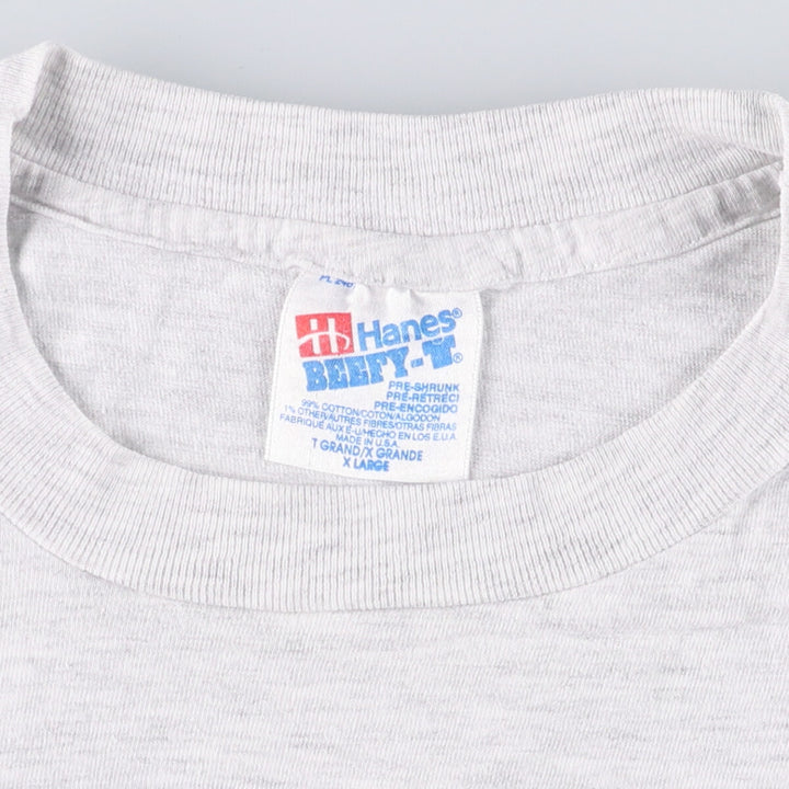90'S Hanes GOOFY character print T-shirt, made in USA, men's XL size, vintage cotton gray type Vintage Second Hand
