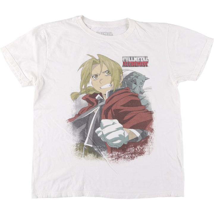 FULLMETAL ALCHEMIST Anime Character Print T-Shirt Men's Size L cotton white type Vintage Second Hand