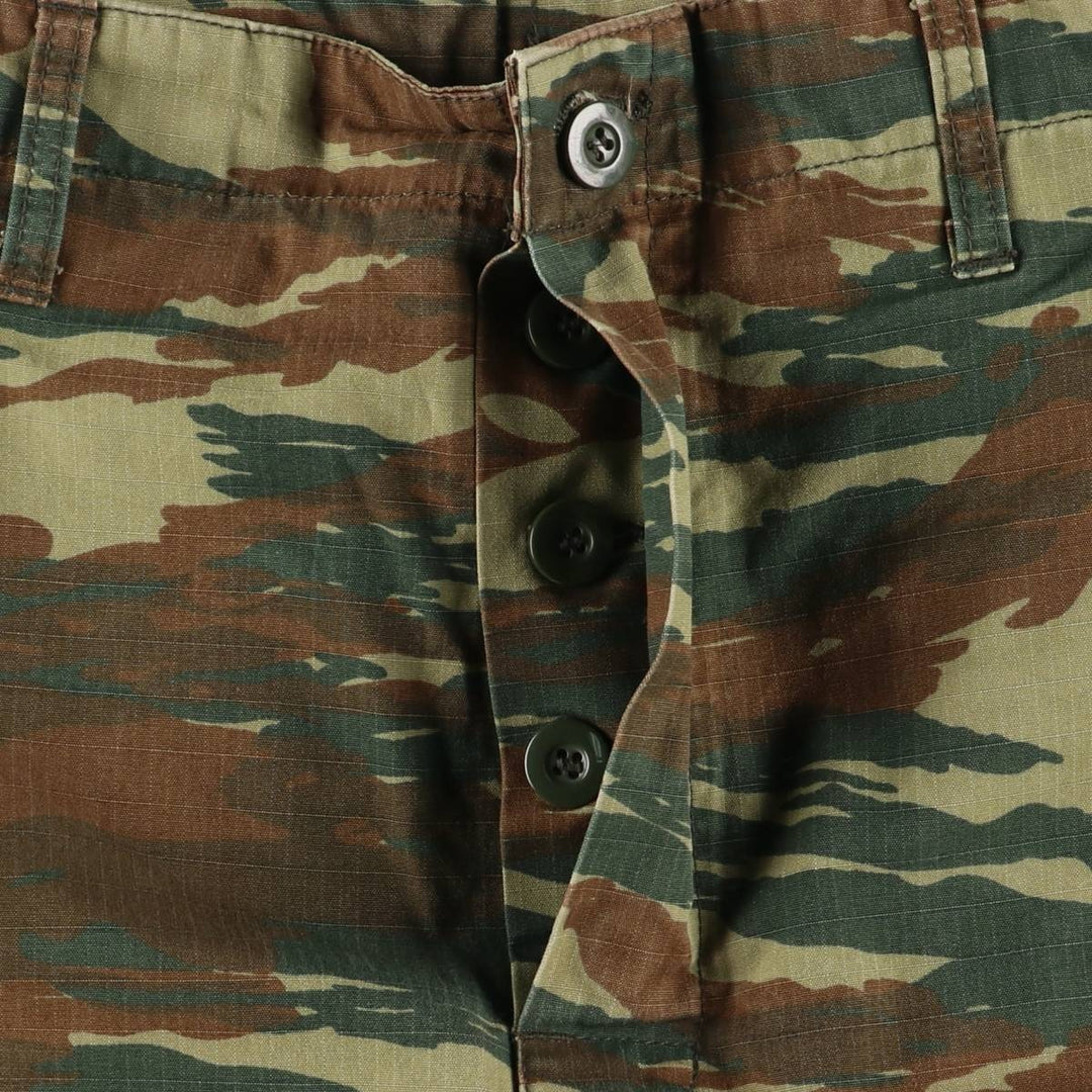 00'S Greek Army Camouflage Pattern Lizard Camo Ripstop Military Cargo Pants XS Men's W31 equivalent cotton Khaki type Vintage Second Hand