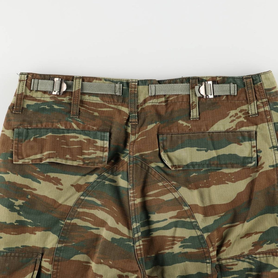 00'S Greek Army Camouflage Pattern Lizard Camo Ripstop Military Cargo Pants XS Men's W31 equivalent cotton Khaki type Vintage Second Hand