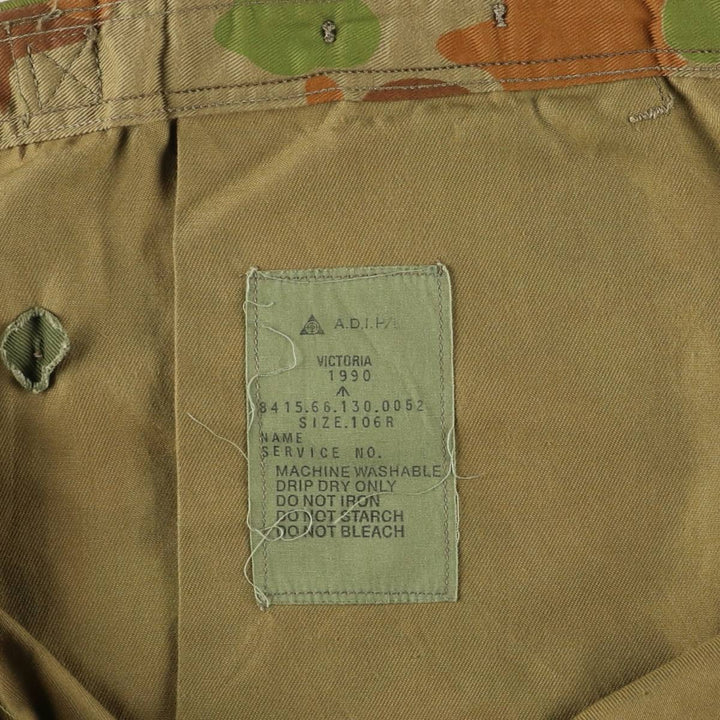 90'S Australian Army Camouflage Pattern DPCU Camo Military Cargo Pants Combat Pants Men's W41 Vintage unknown Khaki type Vintage Second Hand