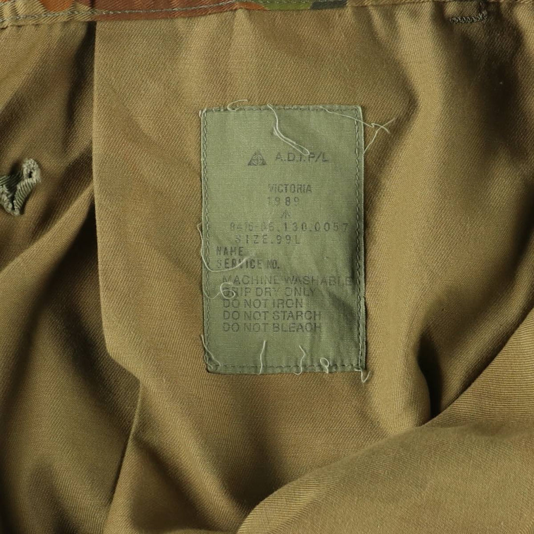 80'S Australian Army Camouflage Pattern DPCU Camo Military Cargo Pants Combat Pants 99L Men's W38 Vintage unknown Khaki type Vintage Second Hand