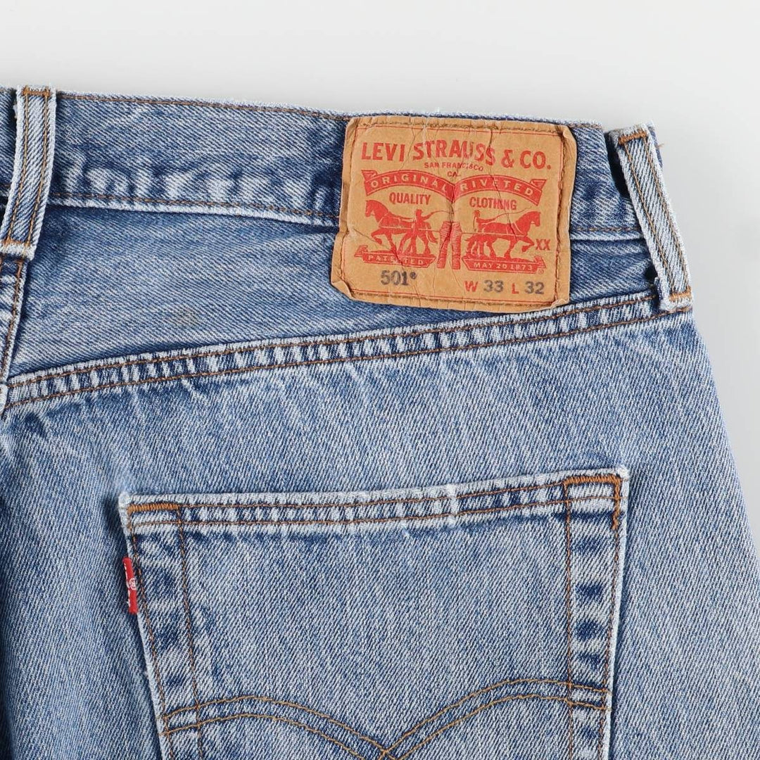 Levi's 501 straight denim pants for men, size W34 unclear blue type Vintage Second Hand