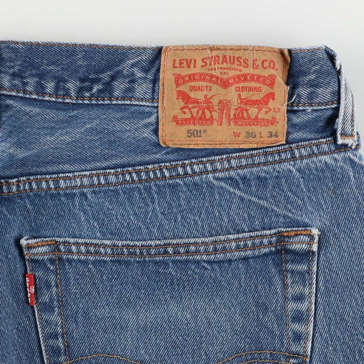 Levi's 501 straight denim pants for men, size W35 unclear blue type Vintage Second Hand