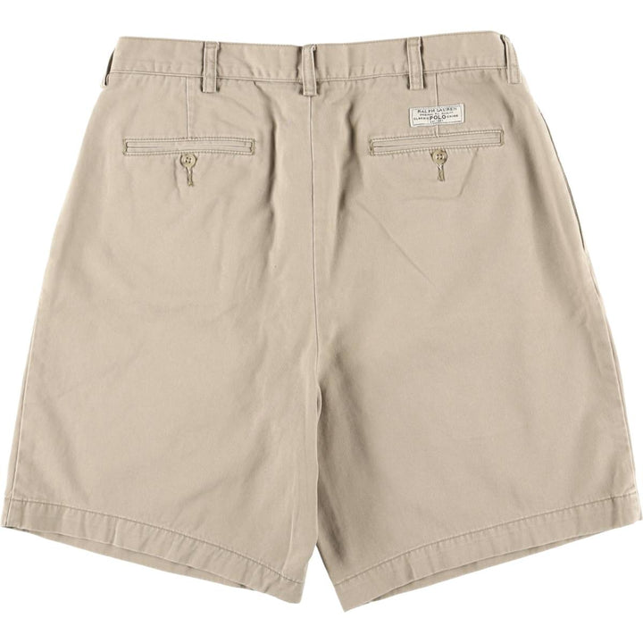 Ralph Lauren POLO by Ralph Lauren TYLER SHORT Two-pleat chino shorts, short pants, men's size W34 cotton Beige type Vintage Second Hand