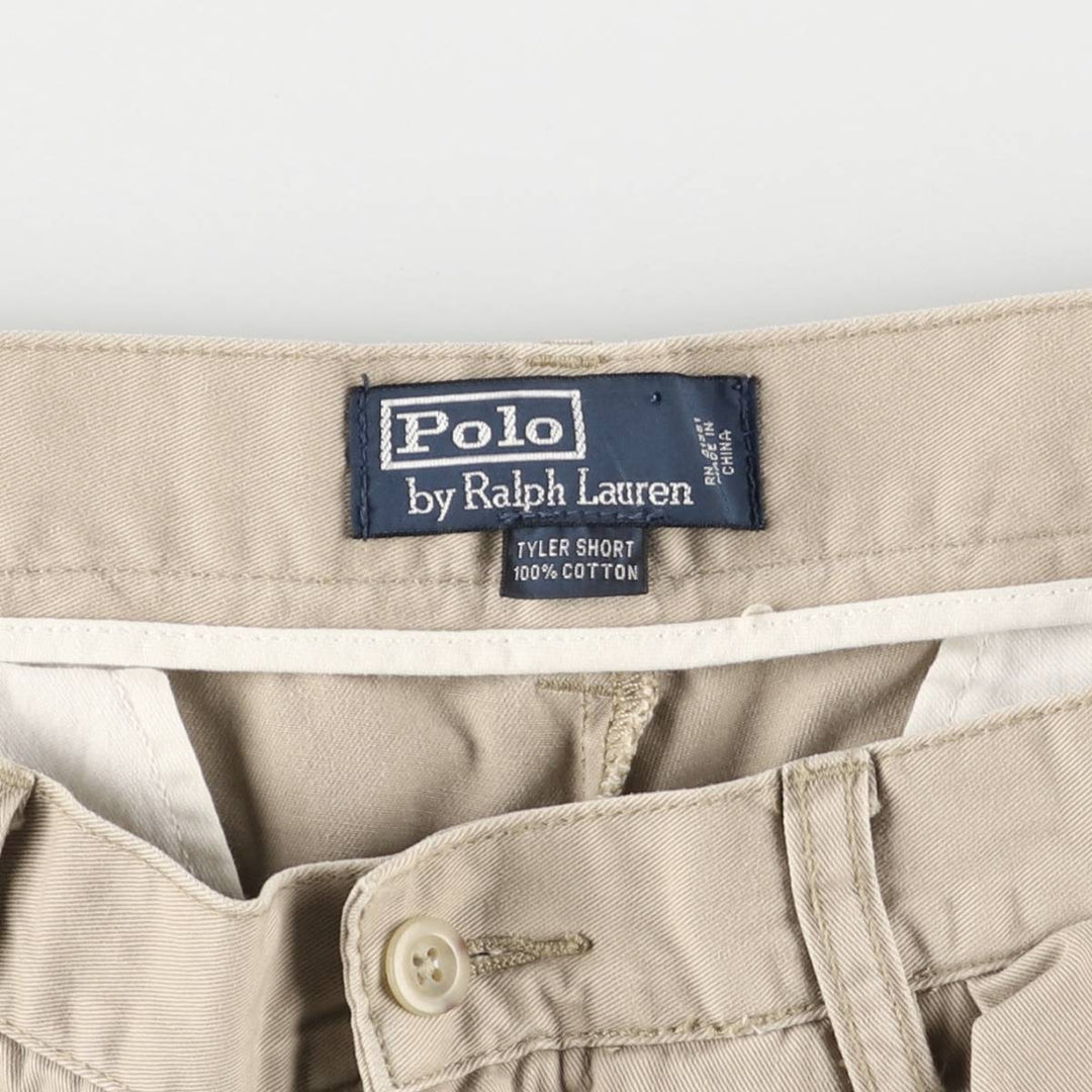 Ralph Lauren POLO by Ralph Lauren TYLER SHORT Two-pleat chino shorts, short pants, men's size W34 cotton Beige type Vintage Second Hand