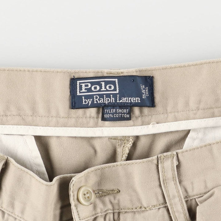 Ralph Lauren POLO by Ralph Lauren TYLER SHORT Two-pleat chino shorts, short pants, men's size W34 cotton Beige type Vintage Second Hand