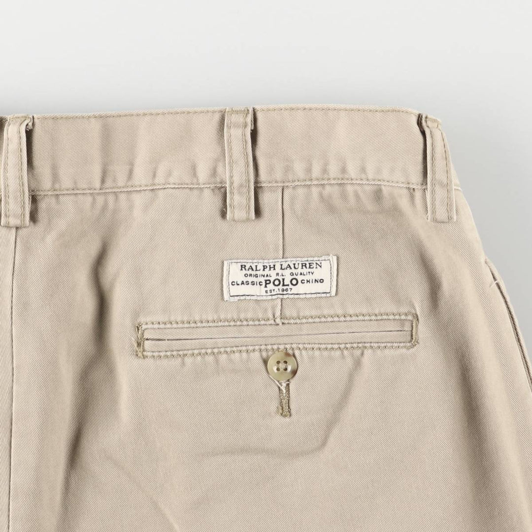 Ralph Lauren POLO by Ralph Lauren TYLER SHORT Two-pleat chino shorts, short pants, men's size W34 cotton Beige type Vintage Second Hand