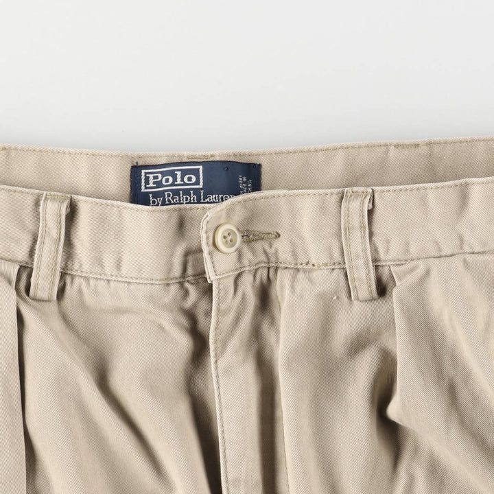 Ralph Lauren POLO by Ralph Lauren TYLER SHORT Two-pleat chino shorts, short pants, men's size W34 cotton Beige type Vintage Second Hand