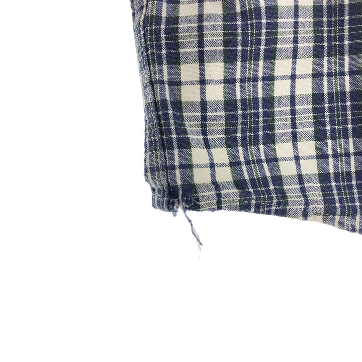 Eddie Bauer Long Sleeve Button-Down Check Shirt, Men's XL cotton blue type Vintage Second Hand