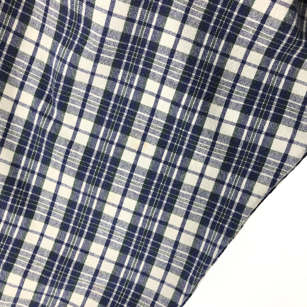Eddie Bauer Long Sleeve Button-Down Check Shirt, Men's XL cotton blue type Vintage Second Hand