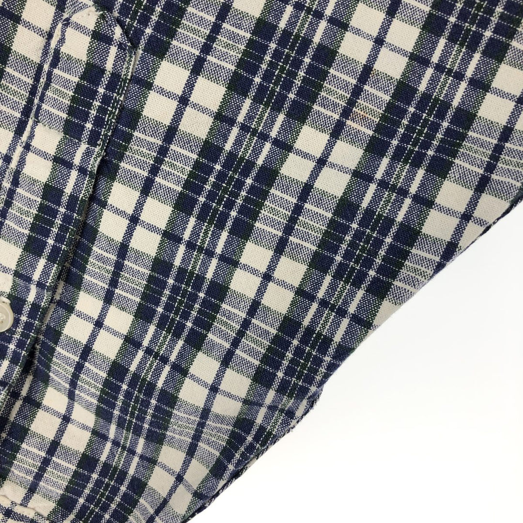 Eddie Bauer Long Sleeve Button-Down Check Shirt, Men's XL cotton blue type Vintage Second Hand