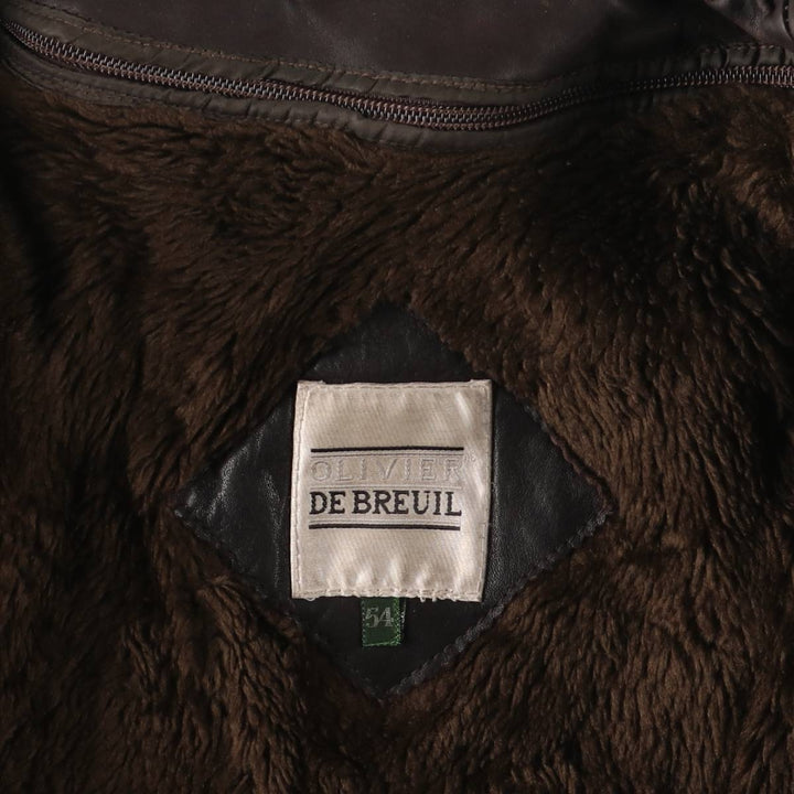 OLIVIER DE BREUIL A-2 Leather Flight Jacket, Men's Size XL genuine leather brown type Vintage Second Hand