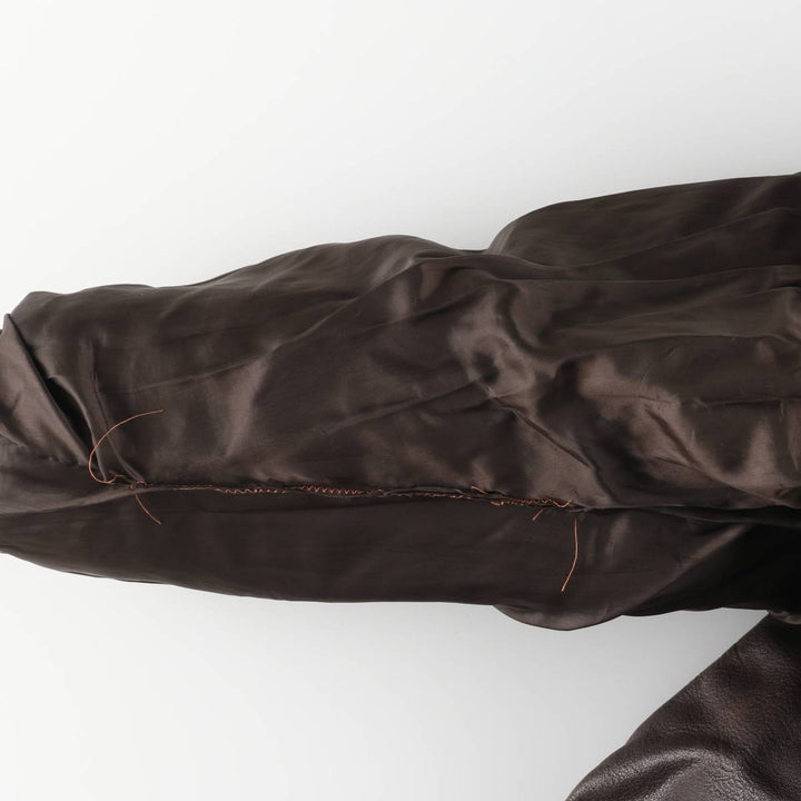 OLIVIER DE BREUIL A-2 Leather Flight Jacket, Men's Size XL genuine leather brown type Vintage Second Hand