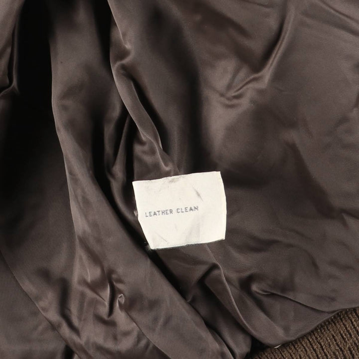 JOHN ASHFORD A-2 Style Hidden Button-Down Padded Leather Flight Jacket, Men's XL genuine leather brown type Vintage Second Hand